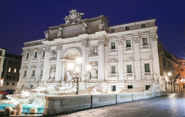 Fototapeta na wymiar Trevi fountain by night, Rome, Italy.