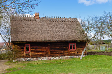 Old house in Kashubian Ethnographic Park in Wdzydze Kiszewskie. Poland.