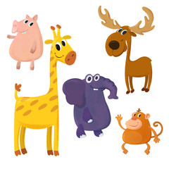 Obraz na płótnie Canvas set of animals