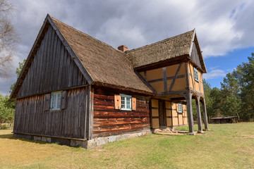 Fototapeta premium Old house in Kashubian Ethnographic Park in Wdzydze Kiszewskie. Poland.