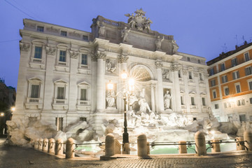 Fototapeta na wymiar Trevi fountain by night, Rome, Italy.