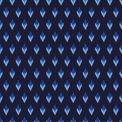 Tribal vector seamless pattern in blue colors. May be used for fashion design, fabric, home decor textile, wallpaper, card and wrapping paper.