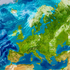 Fototapeta na wymiar Europe on physical map