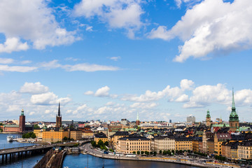 Obraz premium A panoramic photo of the city of Stockholm in Sweden. 