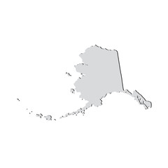 Map of the U.S. state of Alaska on a white background