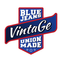 Blue jeans vintage stamp