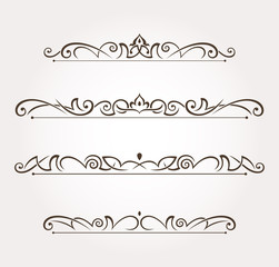 Set of four design elements and page decoration. Vector illustration