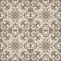 Seamless abstract pattern. Brown and beige colors. Vector illustration