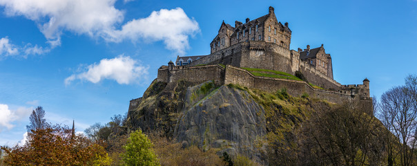 Old center of Edinburgh in spring