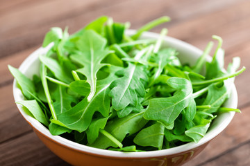 Fresh arugula leaves, rucola