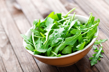Fresh arugula leaves, rucola