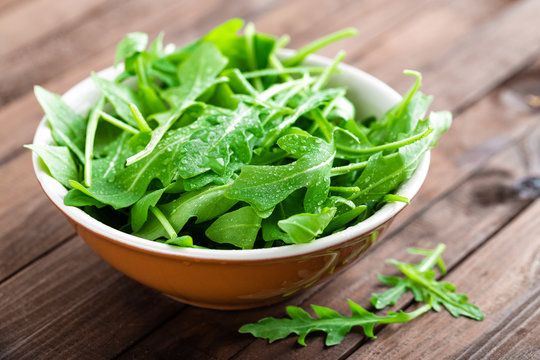 Fresh arugula leaves, rucola