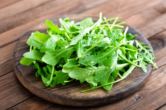 Fresh arugula leaves, rucola