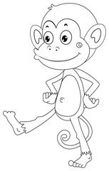 Animal outline for happy monkey
