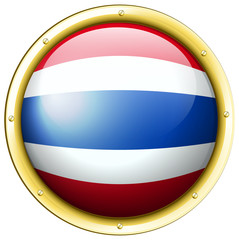 Flag of Thailand in round frame