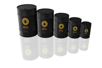 Oil barrels isolated on white - 3d rendering