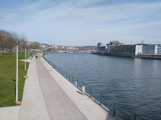 Fototapeta na wymiar The waterfront in Liege, Belgium