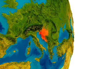 Croatia on model of planet Earth