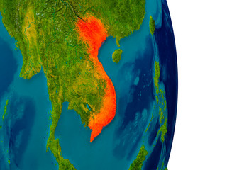 Vietnam on model of planet Earth