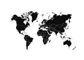 Fototapeta premium Political World Map vector Illustration.