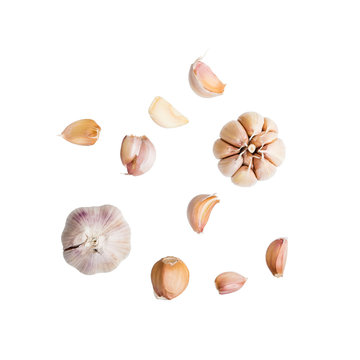 Garlic Cloves Isolated on White Background