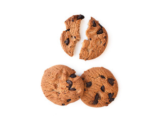 Break up cookies isolated on white