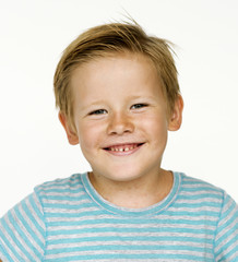 Portrait of kid studio shoot on white background