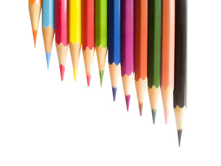 pencil color on white background isolate with clipping path