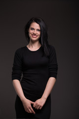 Obraz premium Woman in black dress