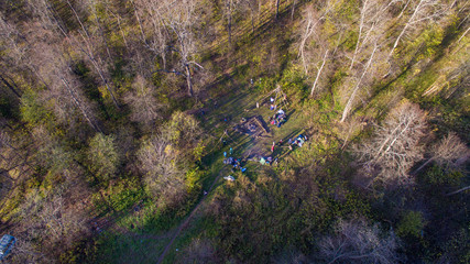 Ural forest, rock, mountain and river.