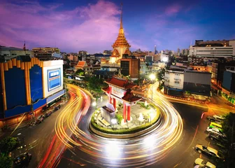 Gordijnen Odean circle china town Bangkok, May the gate is a landmark in chinatown at Bangkok, Thailand © krunja