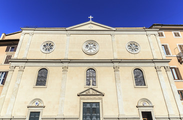 Fototapeta na wymiar Exterior of Nostra Signora del Sacro Cuore in Rome, Italy