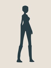 Sexy women silhouette. Fashion mannequin. Vector Illustration