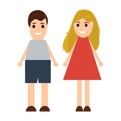 Funny cartoon man and woman