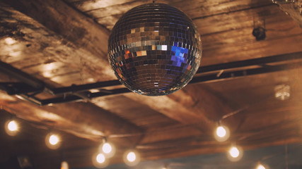 Night club - disco ball at ceiling