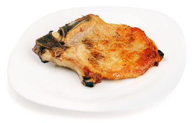 Pork roast on plate
