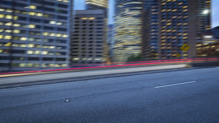 Blurred urban traffic road