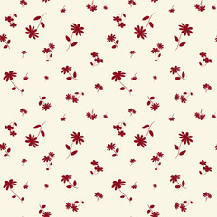 Cute red flower seamless pattern