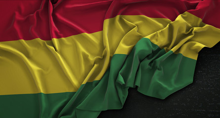 Obraz premium Bolivia Flag Wrinkled On Dark Background 3D Render