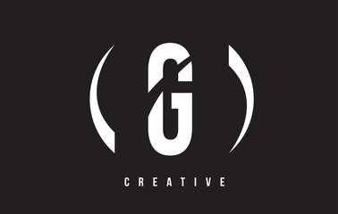 Fototapeta premium G White Letter Logo Design with Black Background.