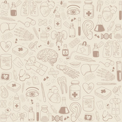 Medicine icons pattern.
