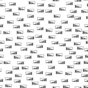 Abstract doodle seamless pattern. Black and white background, illustration