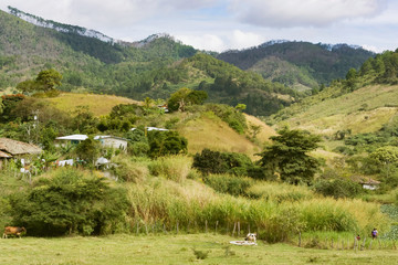 Fototapeta na wymiar Mountain landscape in central Honduras near village of El Jute