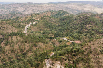 Fototapeta na wymiar Mountain landscape at the road in central Honduras