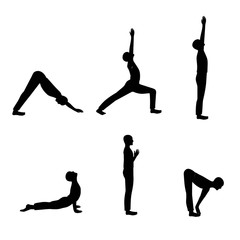Set of men yoga poses