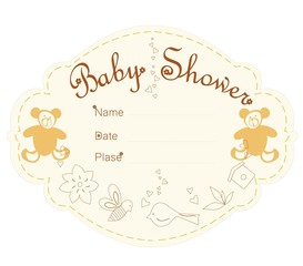 Baby shower card vector