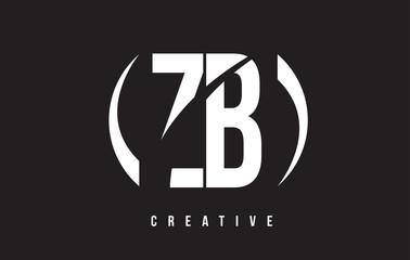 Obraz premium ZB Z B White Letter Logo Design with Black Background.