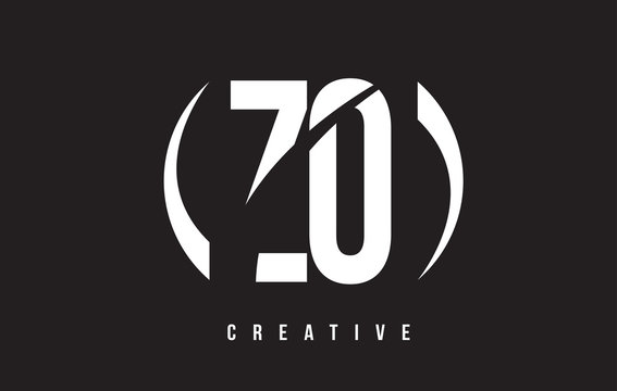 ZO Z O White Letter Logo Design with Black Background.