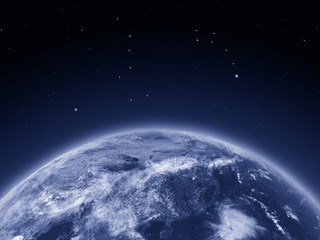 Fototapeta na wymiar East Asia from space at night