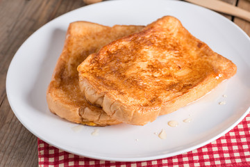 French toast with honey.